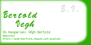 bertold vegh business card
